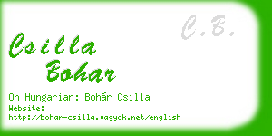 csilla bohar business card